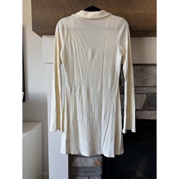 American Eagle Dress Women L Cream Preppy Collared Academia Christmas Minimal - Picture 7 of 12